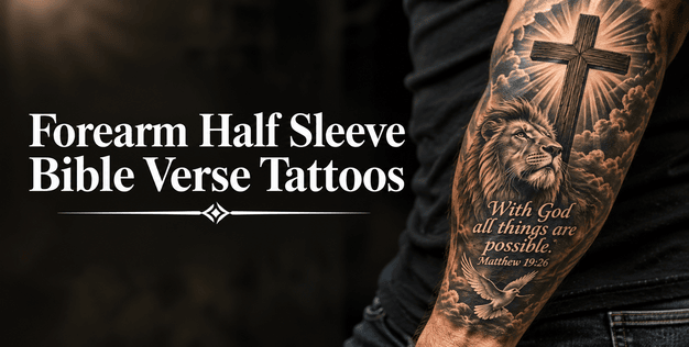 Forearm Half Sleeve Bible Verse Tattoos